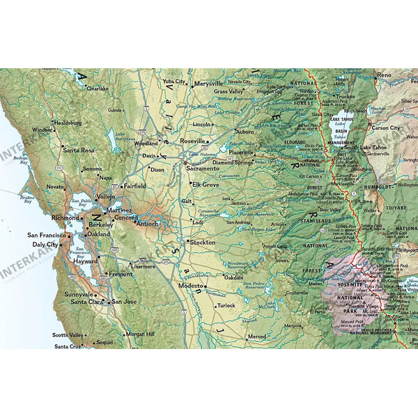 National Geographic Harta regionala Pacific Crest Trail (46 x 122 cm)