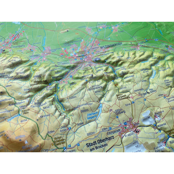 Georelief Harta regionala Harz 3D Reliefkarte (77 x 57 cm)