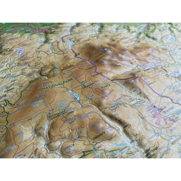 Georelief Harta Harz 3D în relief (77 x 57 cm)