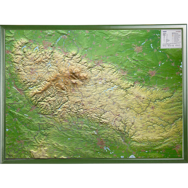 Georelief Harta regionala Harz 3D Reliefkarte (77 x 57 cm)