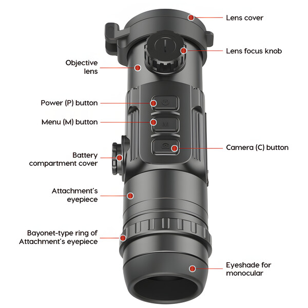 InfiRay cameră de termoviziune clip CH50w set