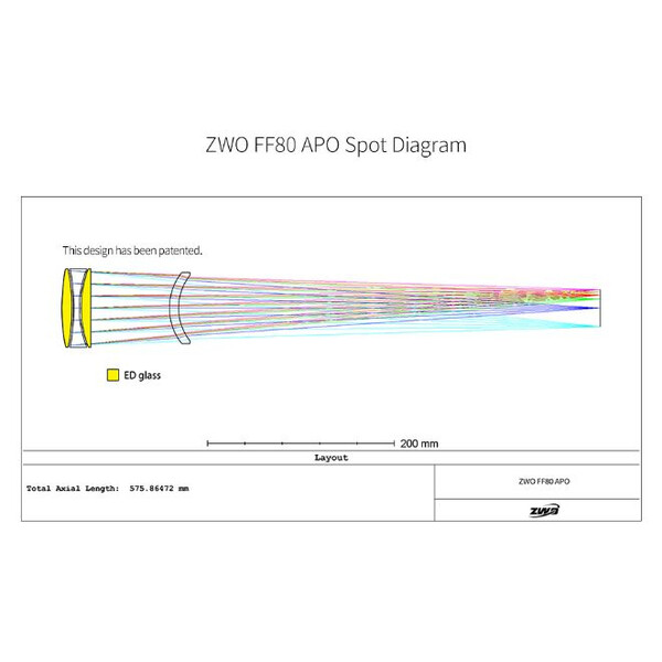 ZWO Refractor apochromat FF80 AP 80/600 Quadruplet OTA