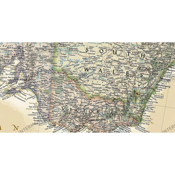 National Geographic Hartă continentală Australia (77 x 69 cm)