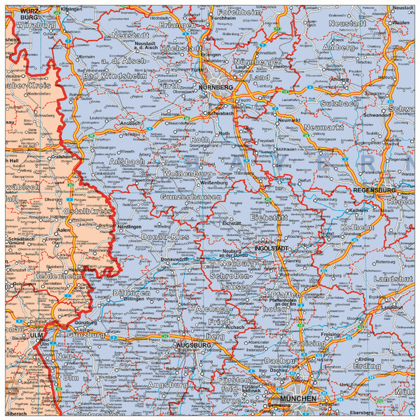 Stiefel Harta organizării politice a Germaniei (100 cm x 140 cm)