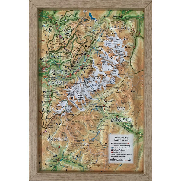 3Dmap Harta regionala Le tour du Mont Blanc (19,5 cm x 29,5 cm)