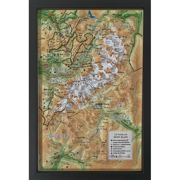 3Dmap Harta regionala Le tour du Mont Blanc (19,5 cm x 29,5 cm)