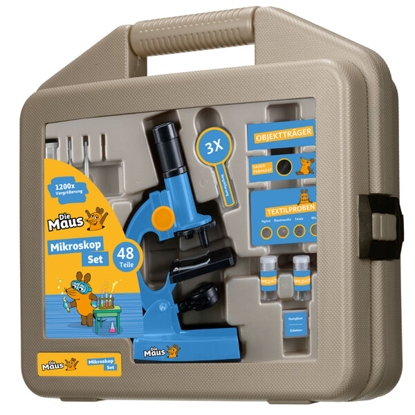 DieMaus Set microscop pentru copii cu husă inclusă