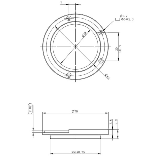 ZWO Adapter Adaptoare M54 pentru sertarul cu filtru