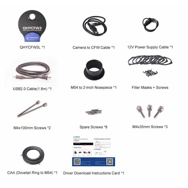 QHY Roată de filtrare CFW3L 7x 50 mm