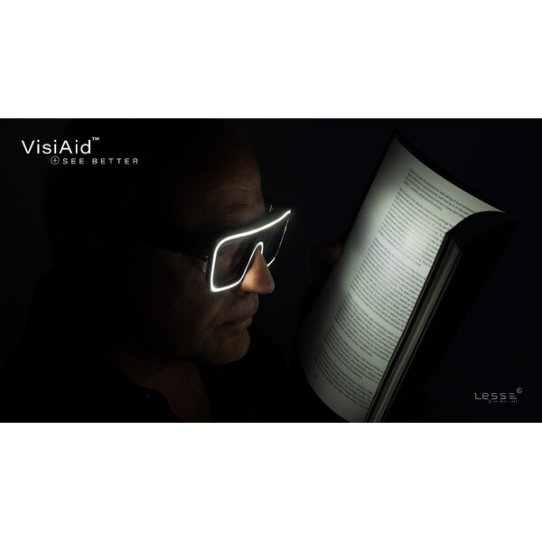 LESS Lupa VisiAid, ochelari de iluminat, set complet, masă