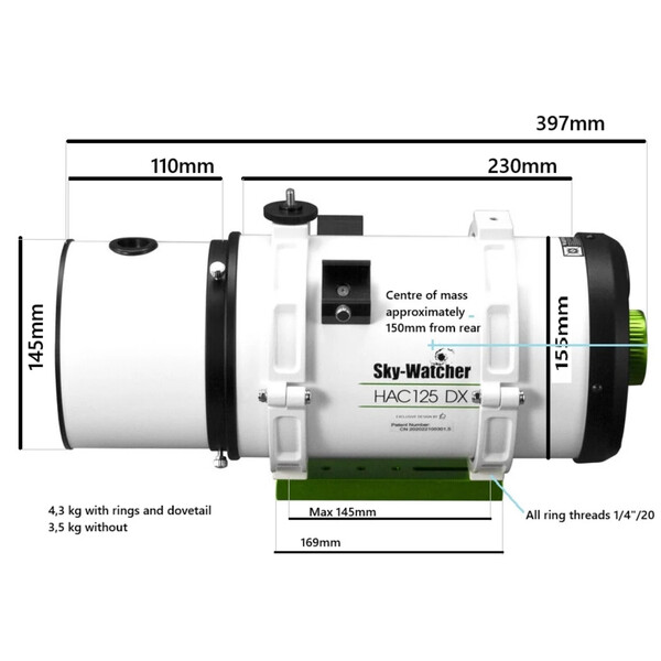 Skywatcher Telescop Astrograph HC 125/250 HAC125DX
