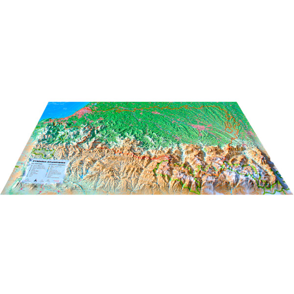 3Dmap Harta regionala Pyrénées-Atlantiques (61cm x 41cm)