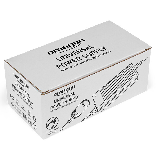 Omegon Adaptor universal de alimentare Euro 12 V/6 A cu priză pentru brichetă