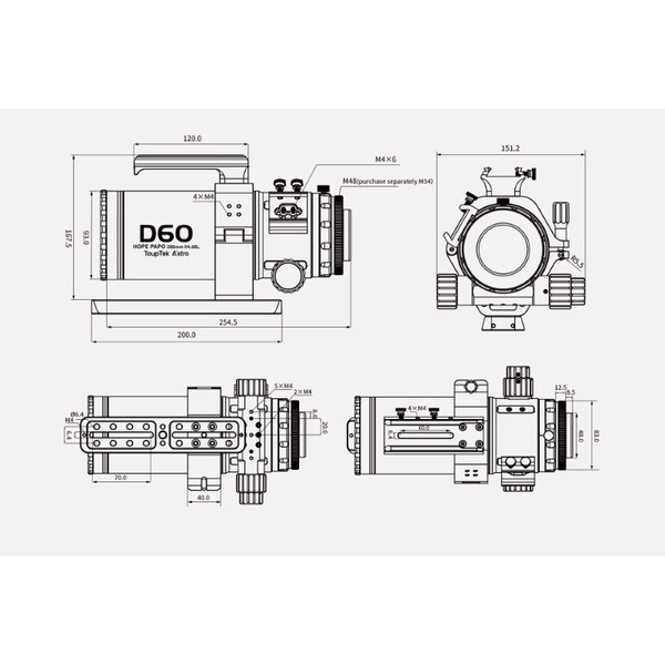 ToupTek Refractor apochromat HOPE D60 60/280 f/4.66