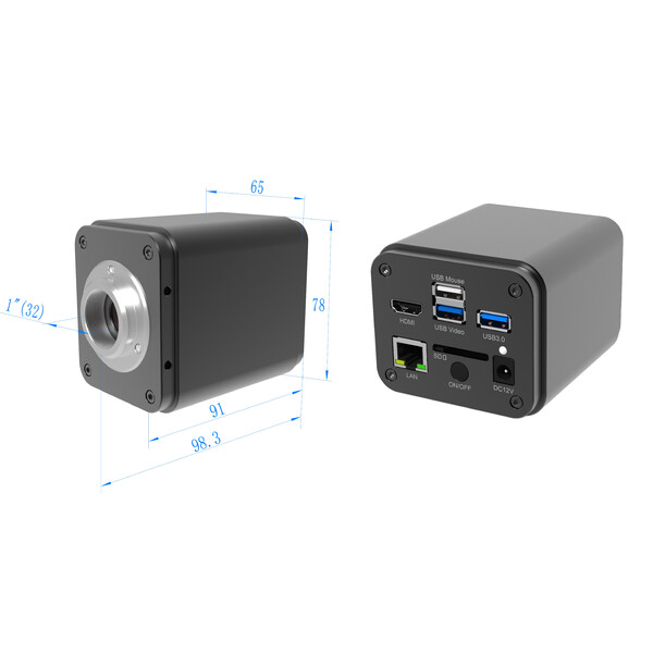 ToupTek camera ToupCam X8CAM4K 16MPA, color, CMOS, 1/1,1", 2,4 µm, 60 fps, 16 MP, HDMI/LAN/USB