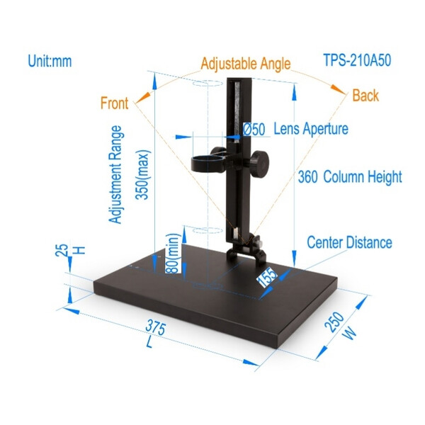 ToupTek Microscop Zoom-Objektiv Set TZM0880D, Zoom 0.8-8x, 1x C-mount, inkl. Polarisations-Ringlicht