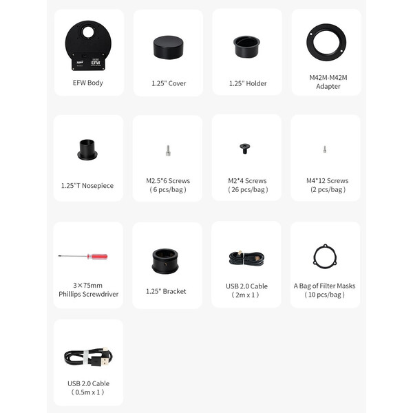 ZWO Roată de filtre EFW 5x 1,25"