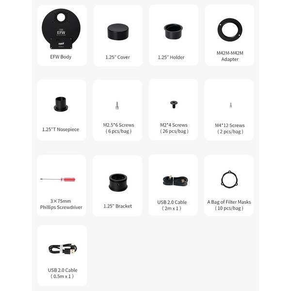 ZWO Roată de filtre EFW 7x 36 mm