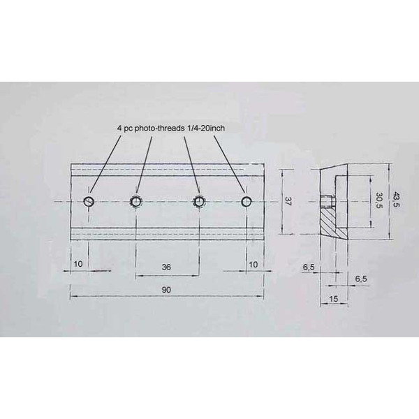 APM Placa de prindere coada de randunica 90mm cu protectie de inox