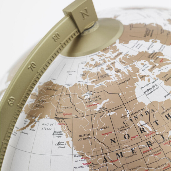 Zoffoli living Glob James Cook Auriu/Alb 33 cm