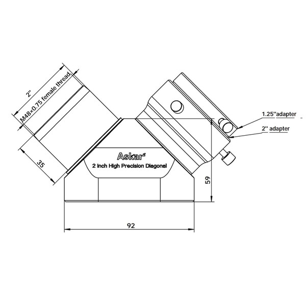 Askar Oglinda zenitala 90° 2"