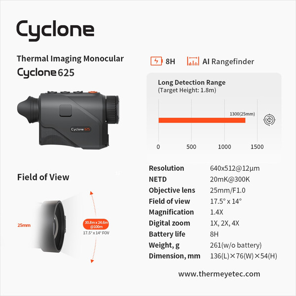ThermTec Camera de termoviziune Cyclone 625