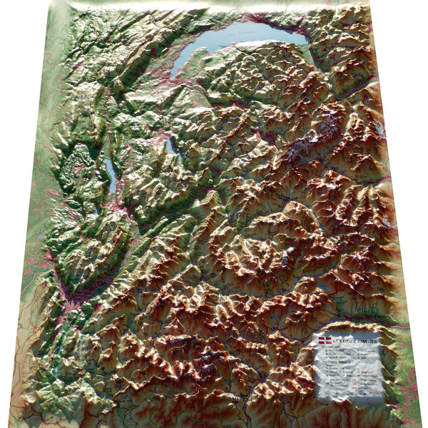3Dmap Harta regionala Les deux Savoies (61 x 41 cm)