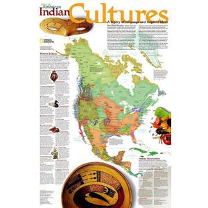 National Geographic Hartă continentală Culturile indienilor
