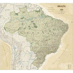 National Geographic Harta Hartă Brazilia stil antic laminată
