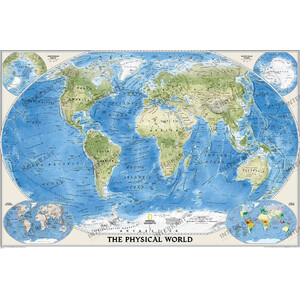 National Geographic Harta lumii physisch (116 x 77 cm)