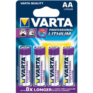 Varta Pachet 4 baterii litiu, profesional Mignon (AA)