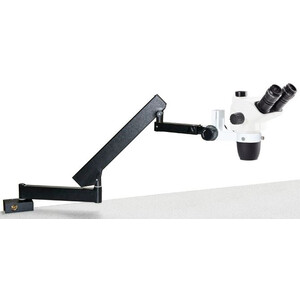 Euromex Microscop stereoscopic zoom NZ.1703-AP, NexiusZoom EVO, 6,5x până la 55x braț articulat cu clemă de masă, fără iluminare, trino