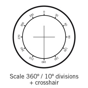 Motic Reticul cu protractor 360º cu diviziuni 30º si reticul  (Ø25mm)