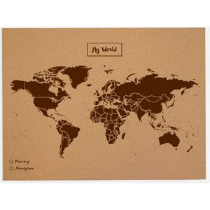 Miss Wood Harta lumii Woody Map Natural Cork L brown
