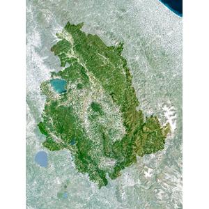 Planet Observer Harta regionala a Regiunii Umbria (laminată)