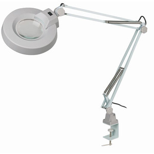 Schweizer Lupa Lampă de mărire cu braț de foarfecă, clemă de masă, 2x/Ø125mm, biconvex, 22W