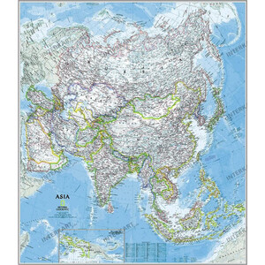 National Geographic Hartă continentală Harta politică a Asiei
