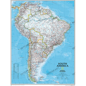 National Geographic Hartă continentală South America (91 x 117 cm)