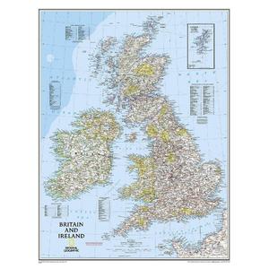 National Geographic Harta regionala Insulele Britanice (laminată)