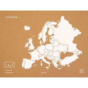 Miss Wood Hartă continentală Woody Map Europa weiß 90x60cm