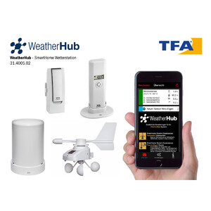TFA Statie meteo Wetterstation-Set mit Klima, Regen & Windsender WEATHERHUB
