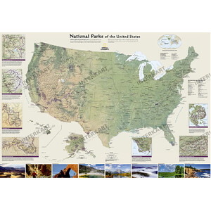 National Geographic Harta US National Parks (106 x 76 cm)