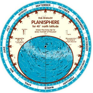 Rob Walrecht Harta cerului Planisphere 40°N 25cm