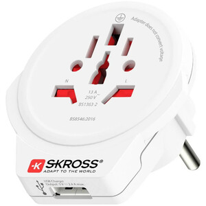Skross Adaptor de călătorie World to Europe USB 1.0