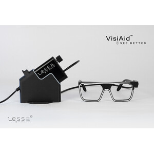 LESS Lupa VisiAid, ochelari de iluminat, set complet, masă