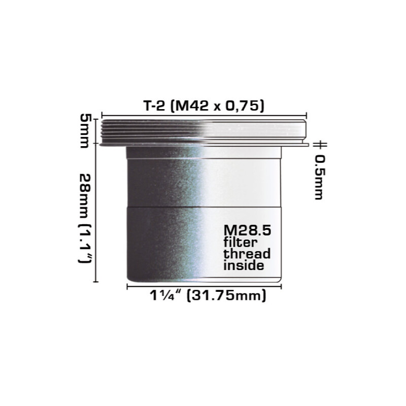 Baader Adapter Adaptor 1,25"/T2 cu canal de siguranta