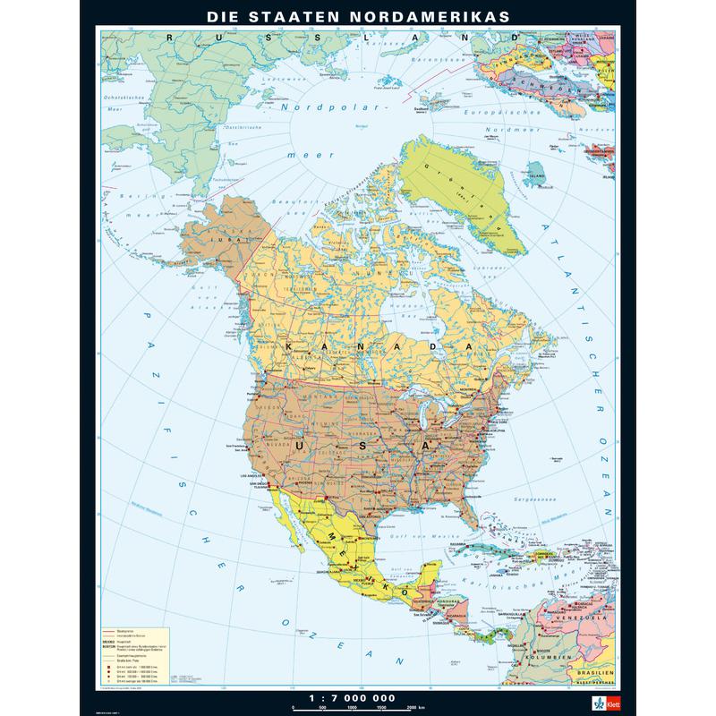 Klett-Perthes Verlag Landkarte Nordamerika, physisch/politisch