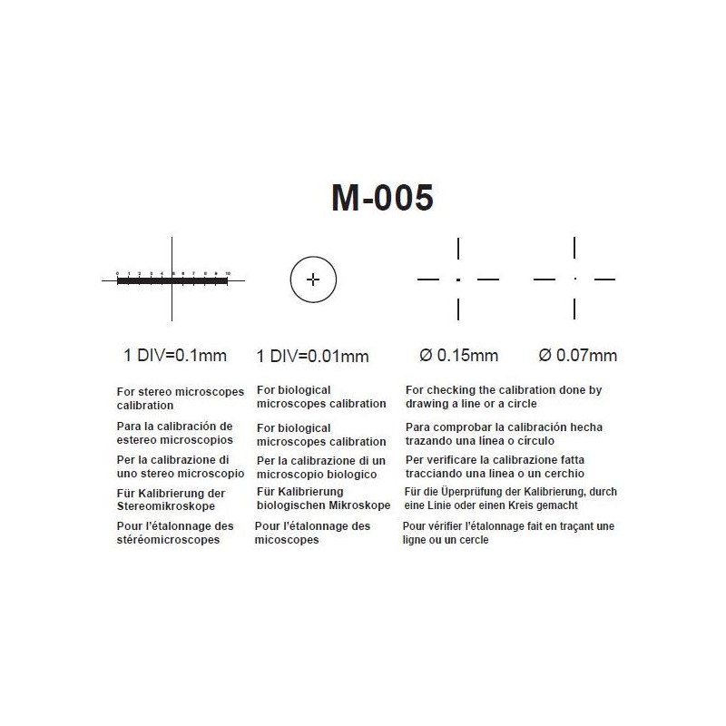 Optika M-005, Obiectiv micrometric 26x76 mm, Range 1 mm, diviziune 0.01mm