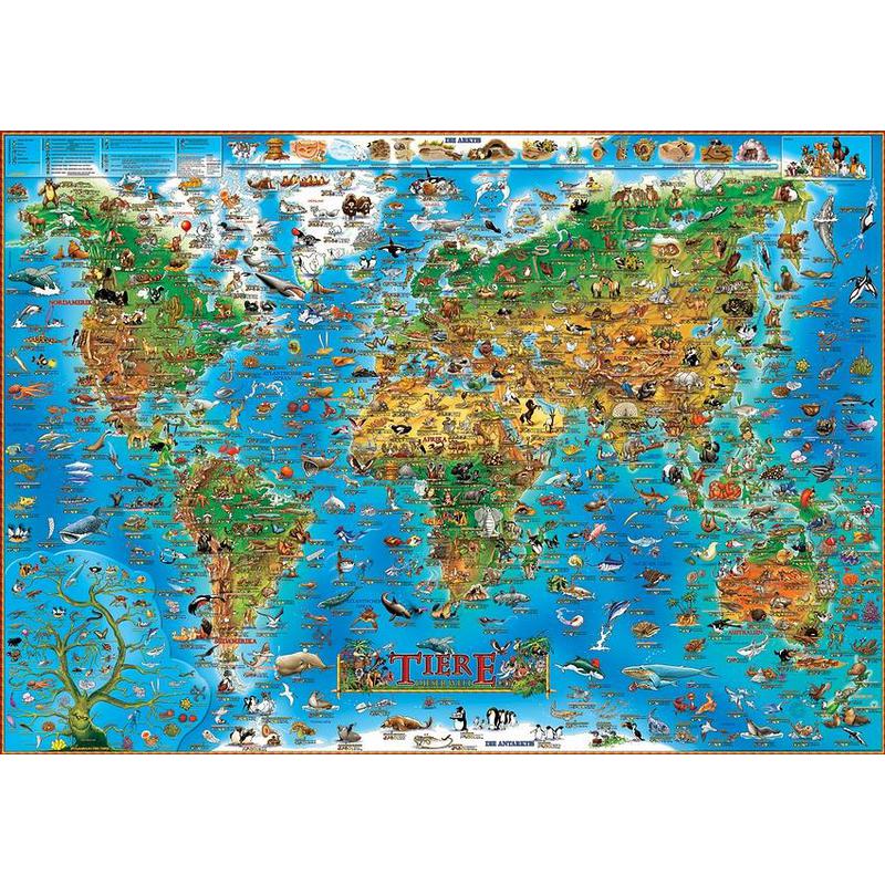 Stellanova Harta lumii  ilustrată  Dino cu animale