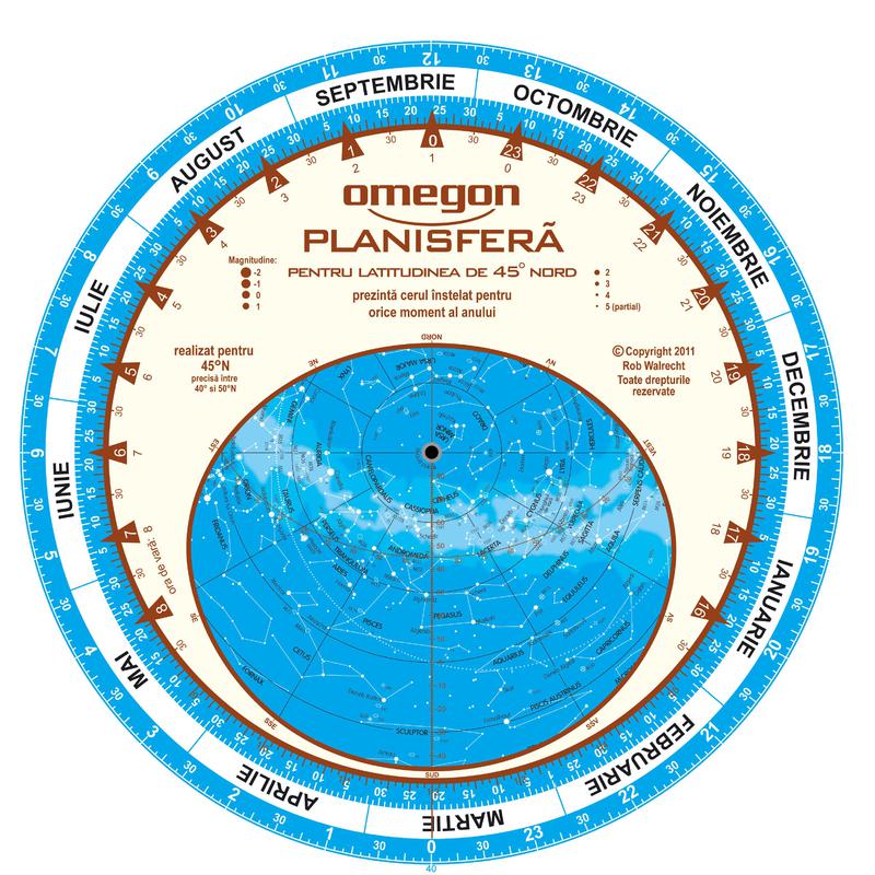 Omegon Harta cerului planisfera 25cm / 45°